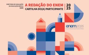 Imagem da capa oficial da "A Redação do ENEM Cartilha do(a) Participante 2025".
