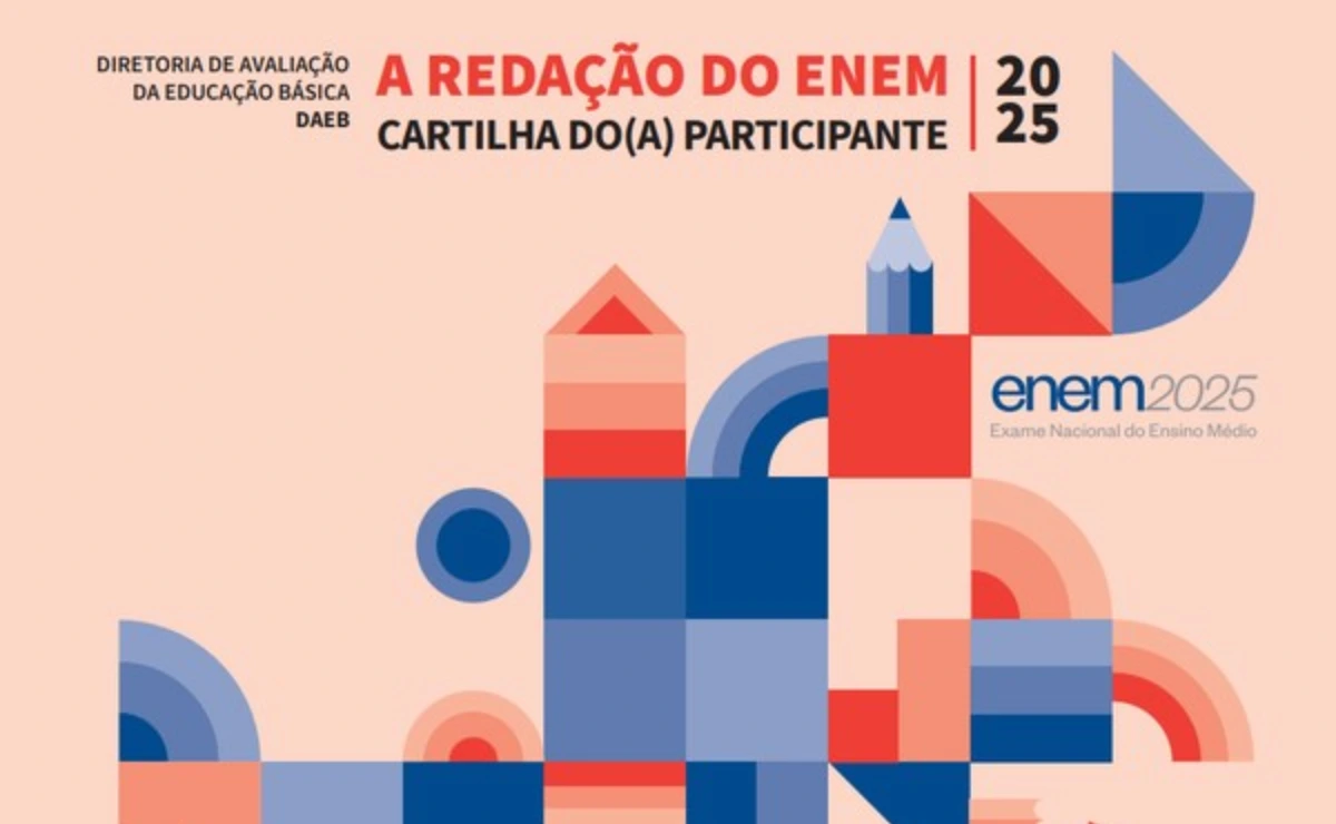 Imagem da capa oficial da "A Redação do ENEM Cartilha do(a) Participante 2025".